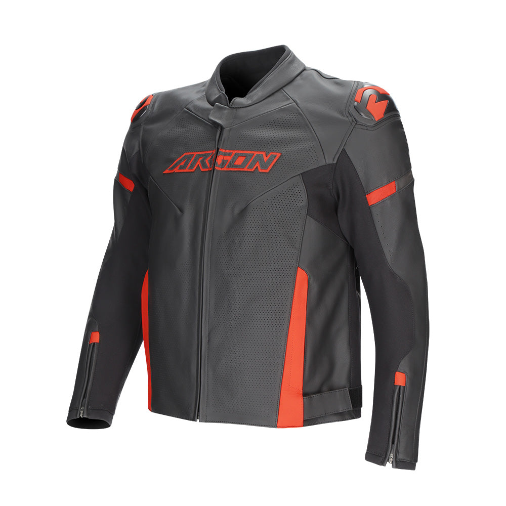 ARGON Descent II Leather Jacket - Black Red