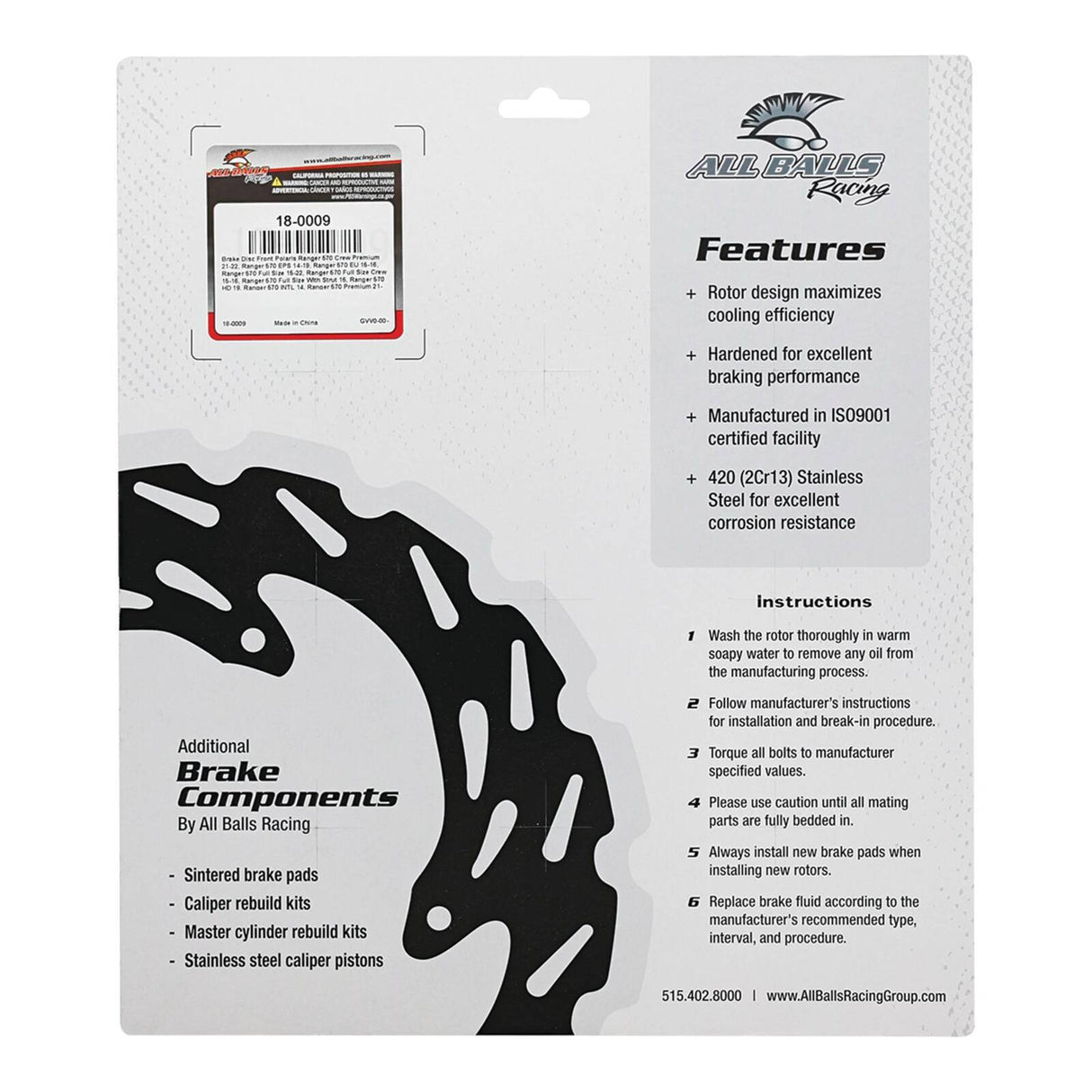 Brake Disc Front 18-0009