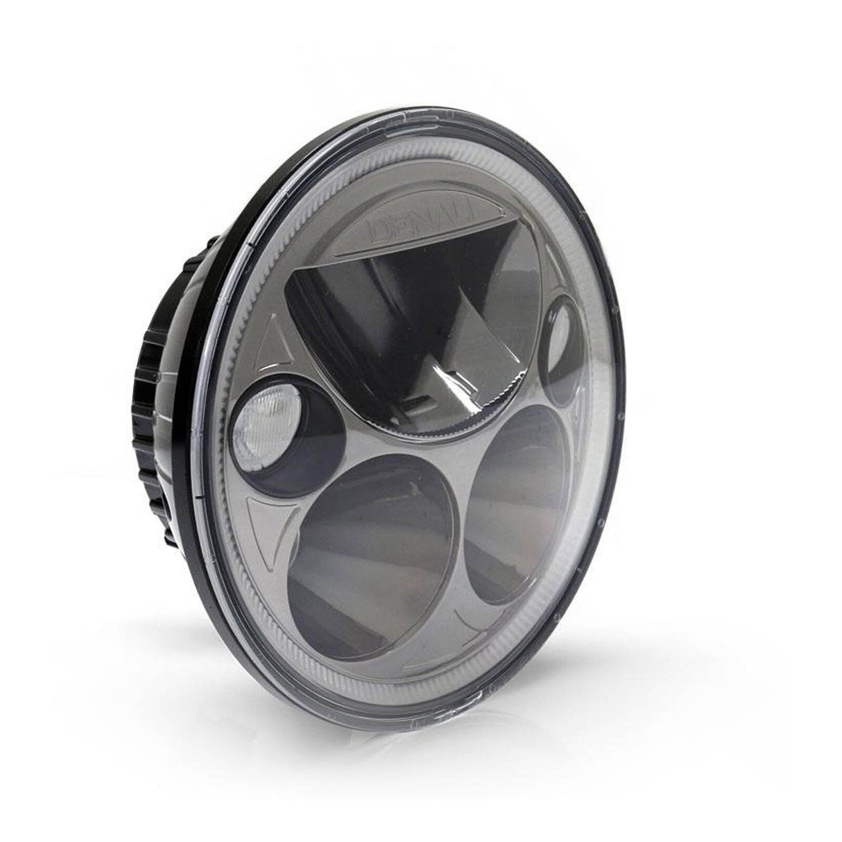 Denali M5 E-Mark LED Headlight Module, 5.75 Round, Black Chrome