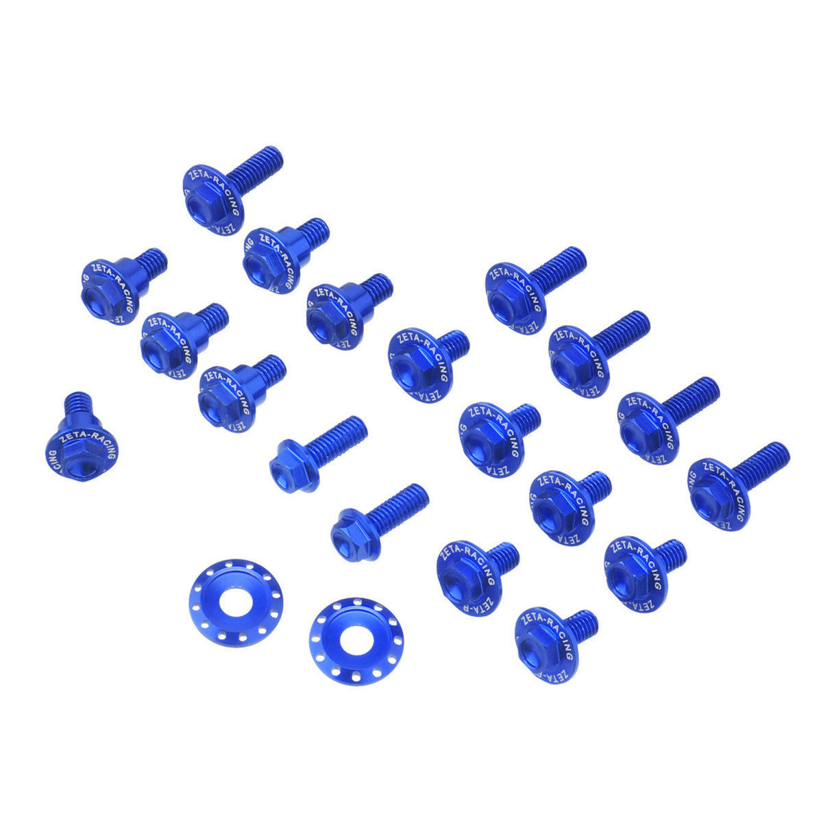 Zeta Aluminum Bolt Set Plastics Yamaha YZ125/250 '22- 21 pcs - Blue