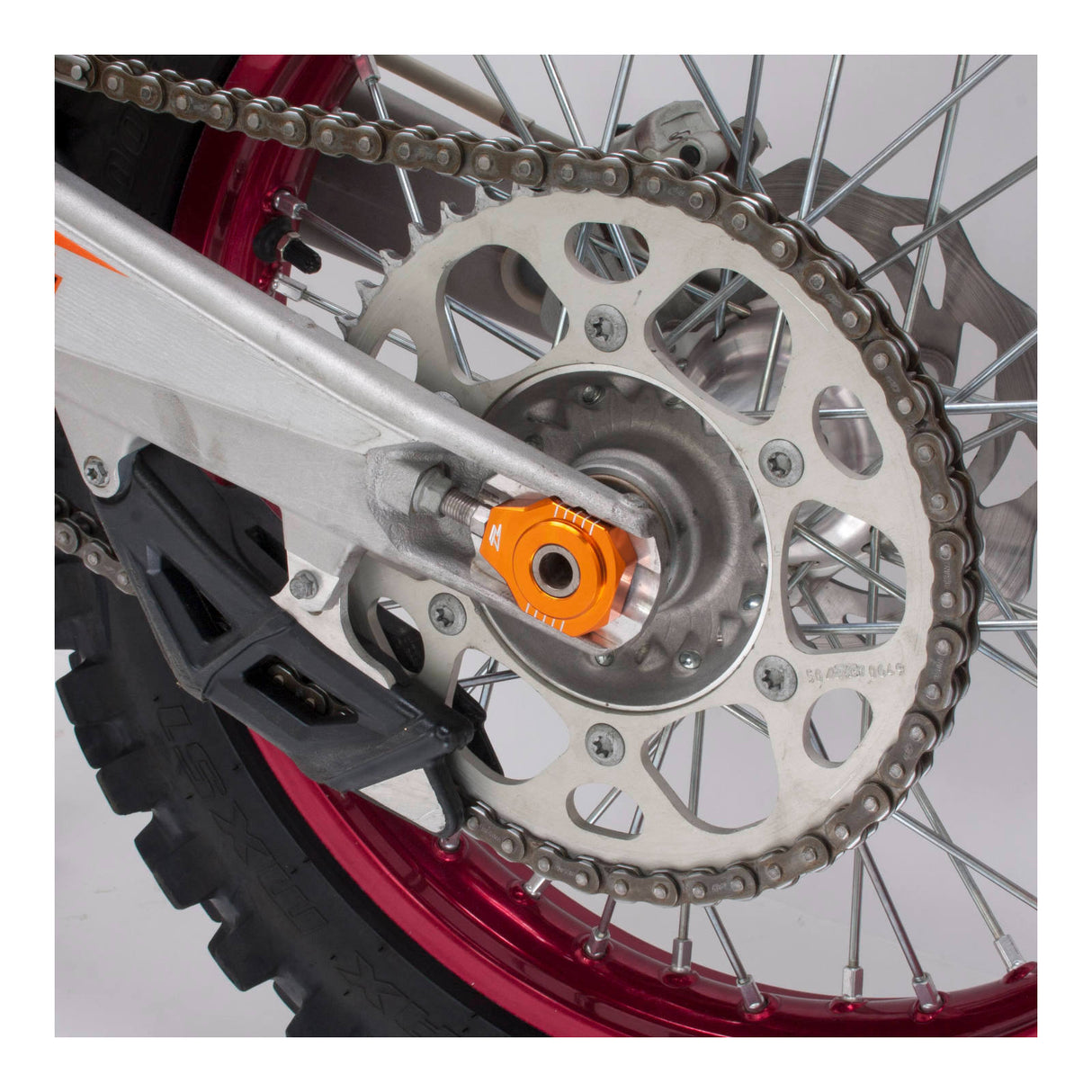 Zeta Rear Axle Block KTM SX/SXF- '12, 85SX,EXC Orange