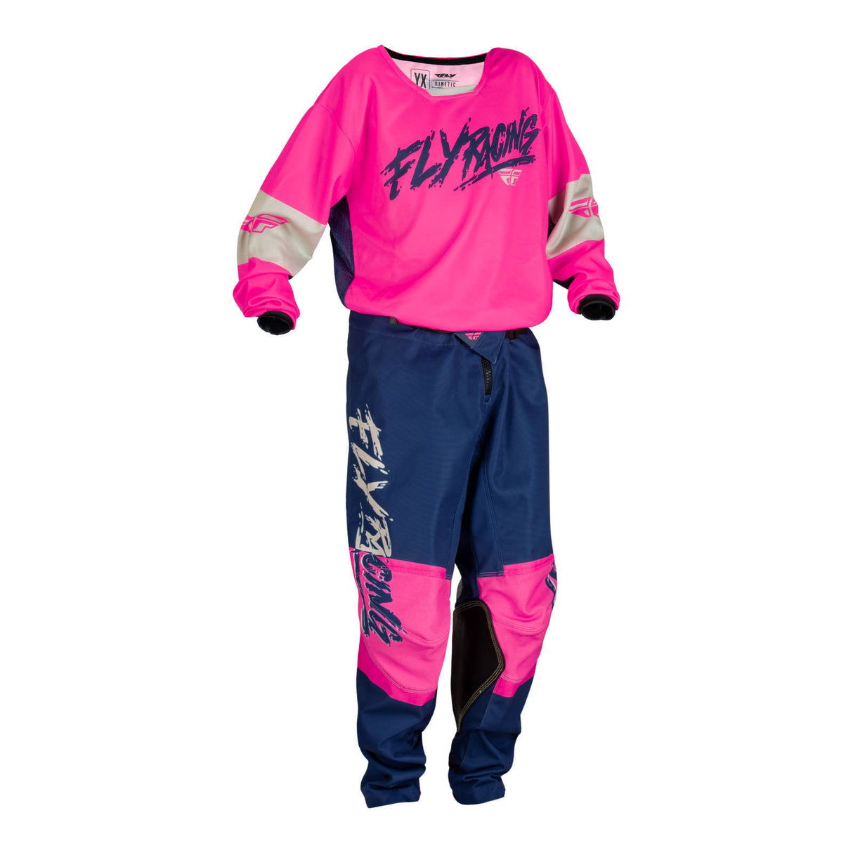 Fly Racing Kinetic Khaos Youth Pant - Pink / Navy / Tan
