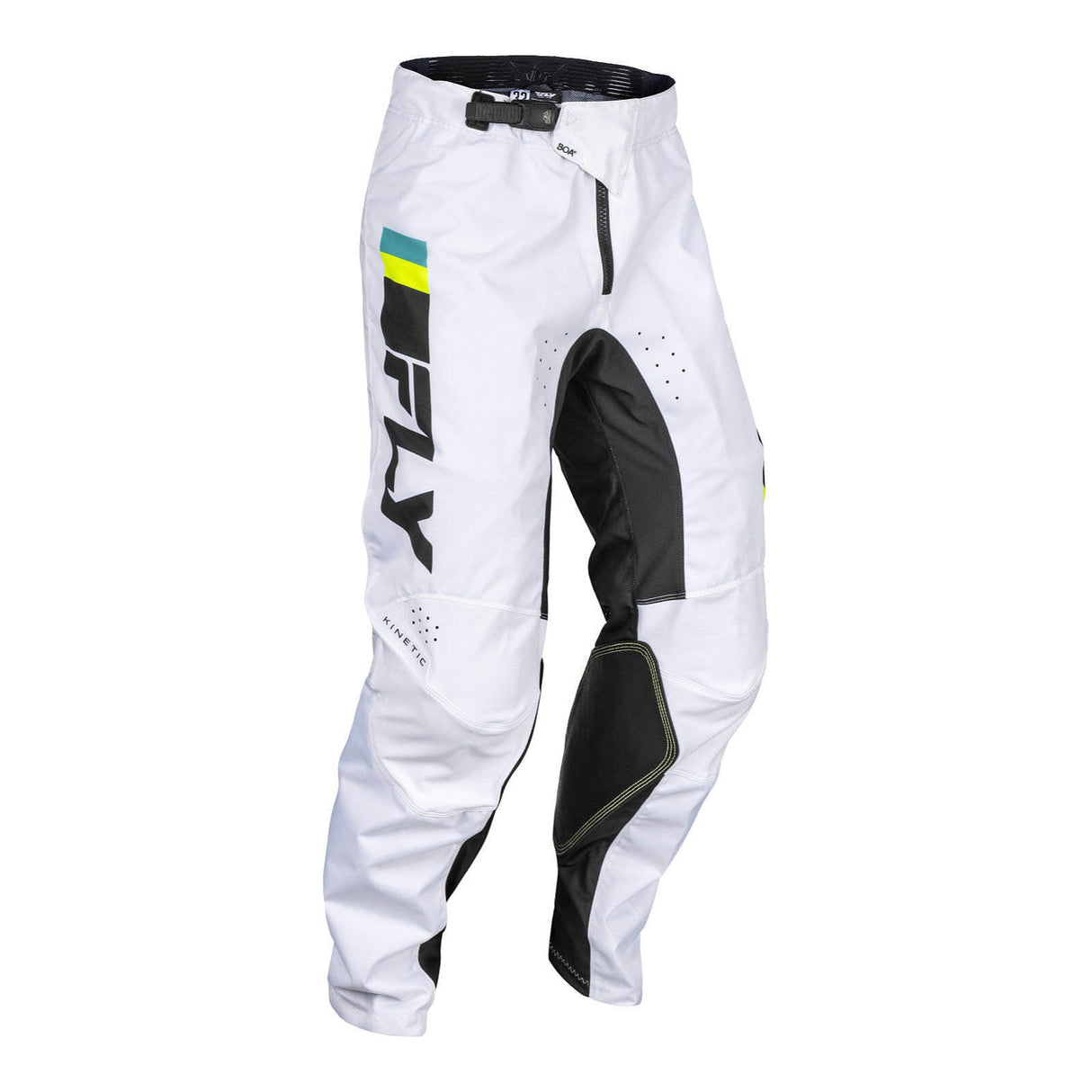FLY Racing Kinetic Prix Pants - White / Black / Hi-Vis