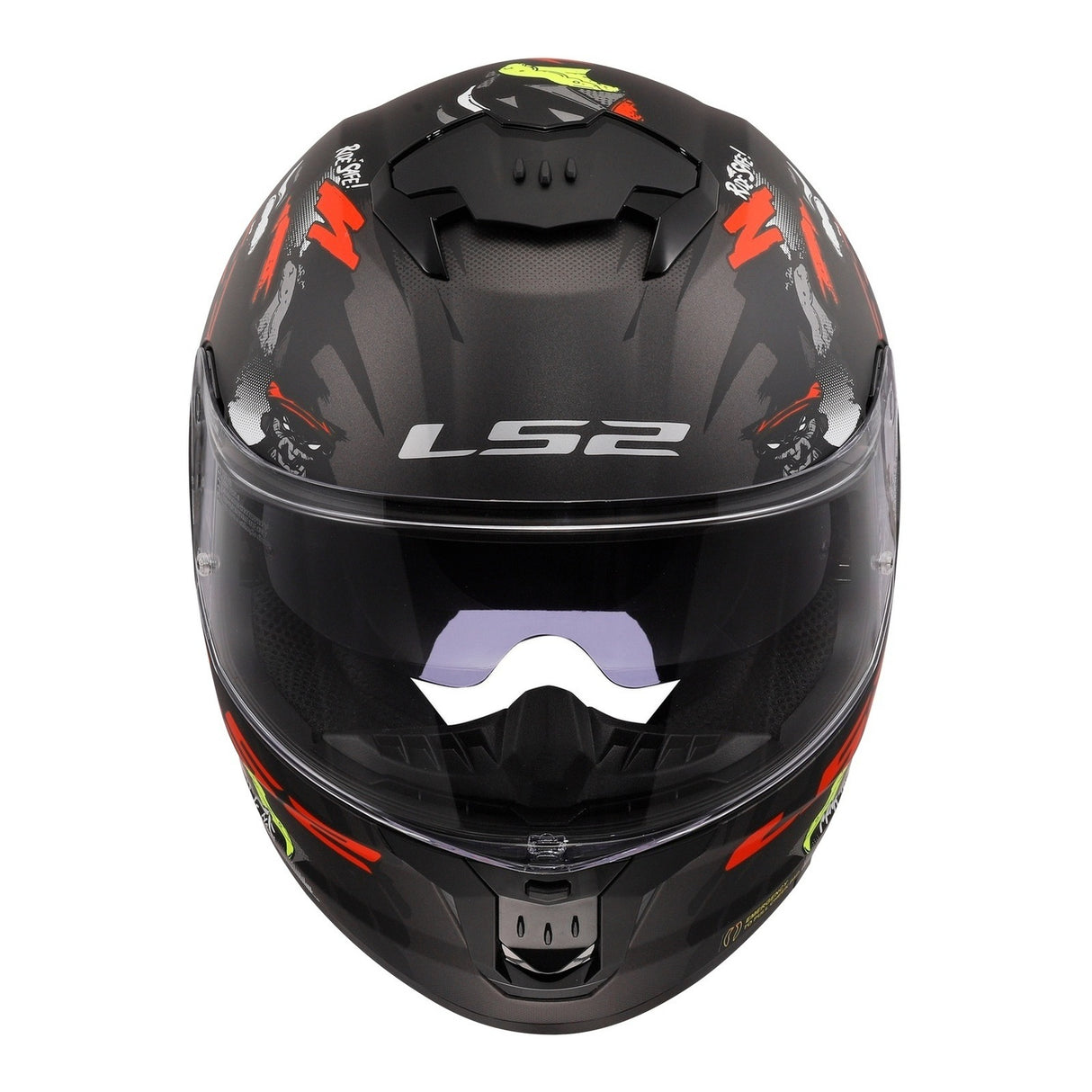 LS2 FF808 Stream II Angry Monkey Helmets - Matte Black / Red 06