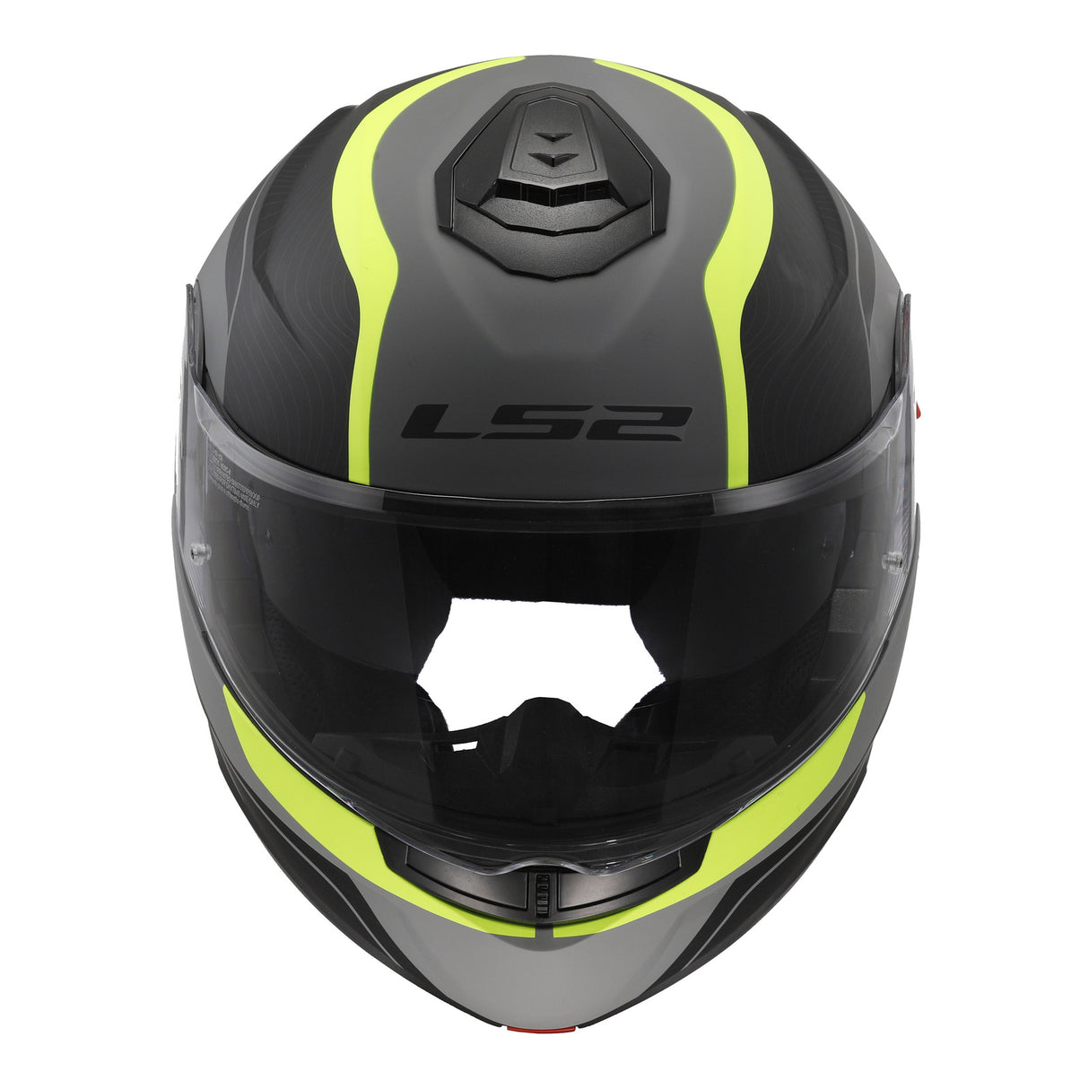 LS2 FF908 Strobe II Monza Flip Front Helmets - Matte Black / Hi-Vis Yellow 06