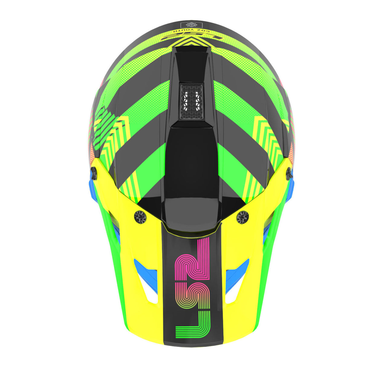 LS2 MX706J COZ Junior Helmet - Chromatic Black / Hi-Vis Pink