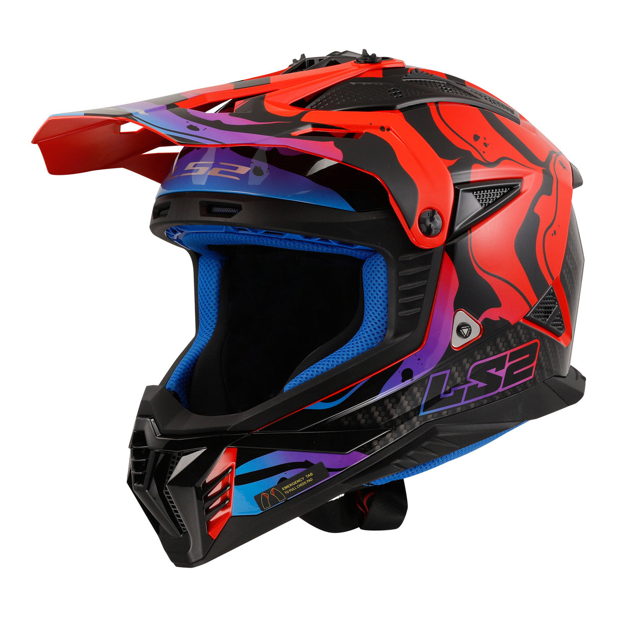 LS2 MX708 Fast II Wash Helmet - Red / Black / Blue