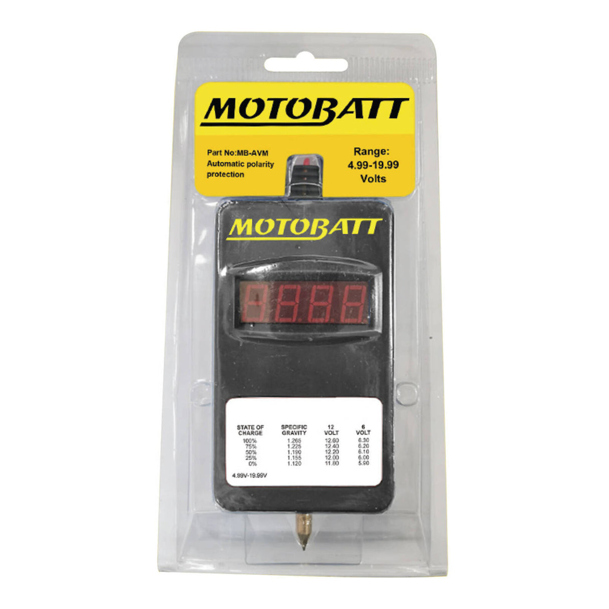 Motobatt Volt Meter 6V/12V
