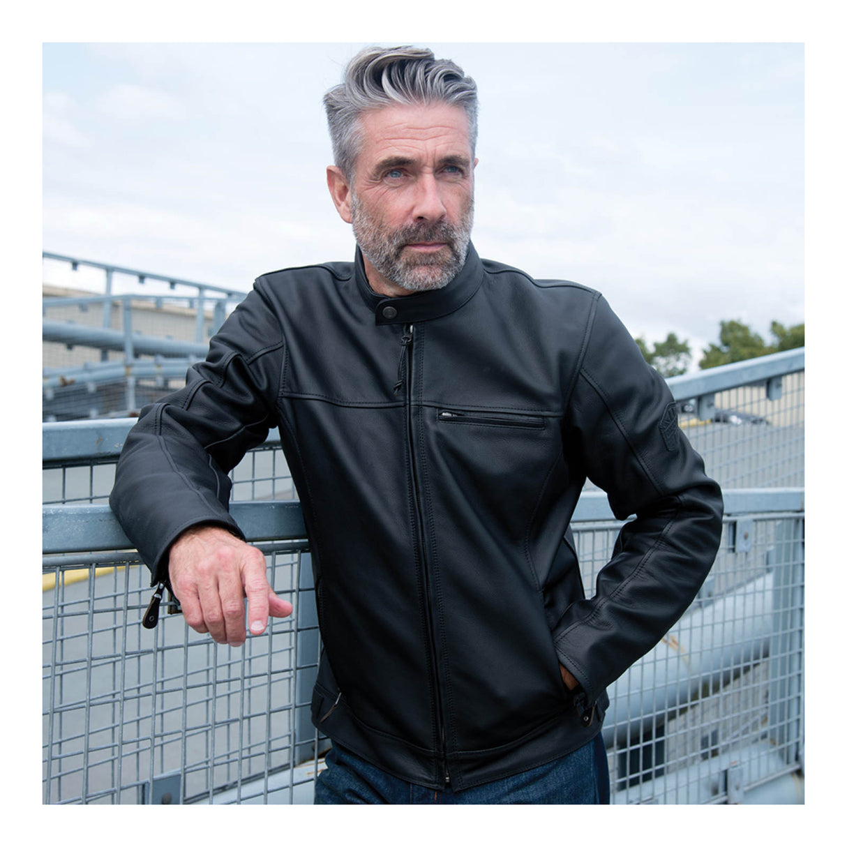 Oxford Walton Leather Jacket - Black