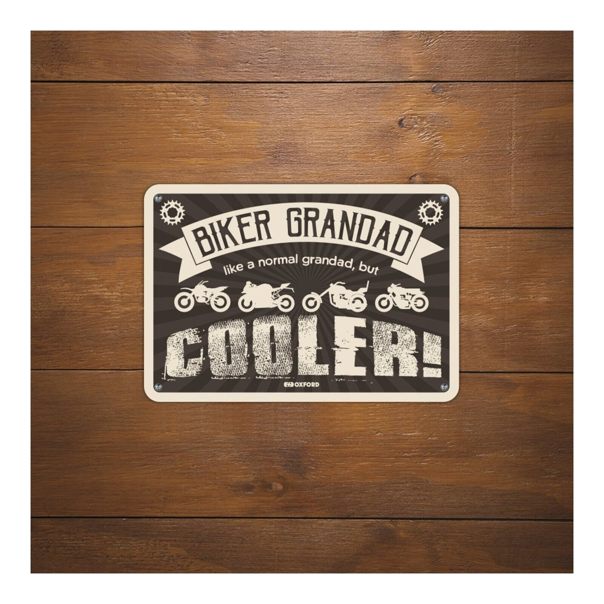 Oxford Garage Metal Sign: Biker Grandad Cooler