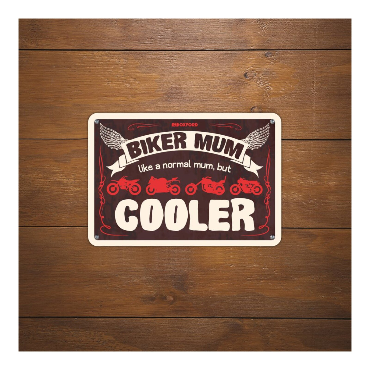 Oxford Garage Metal Sign: Biker Mum Cooler