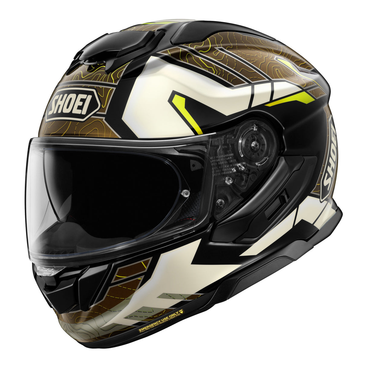 Shoei GT-Air 3 Hike TC11 - White / Brown / Hi-Vis Yellow