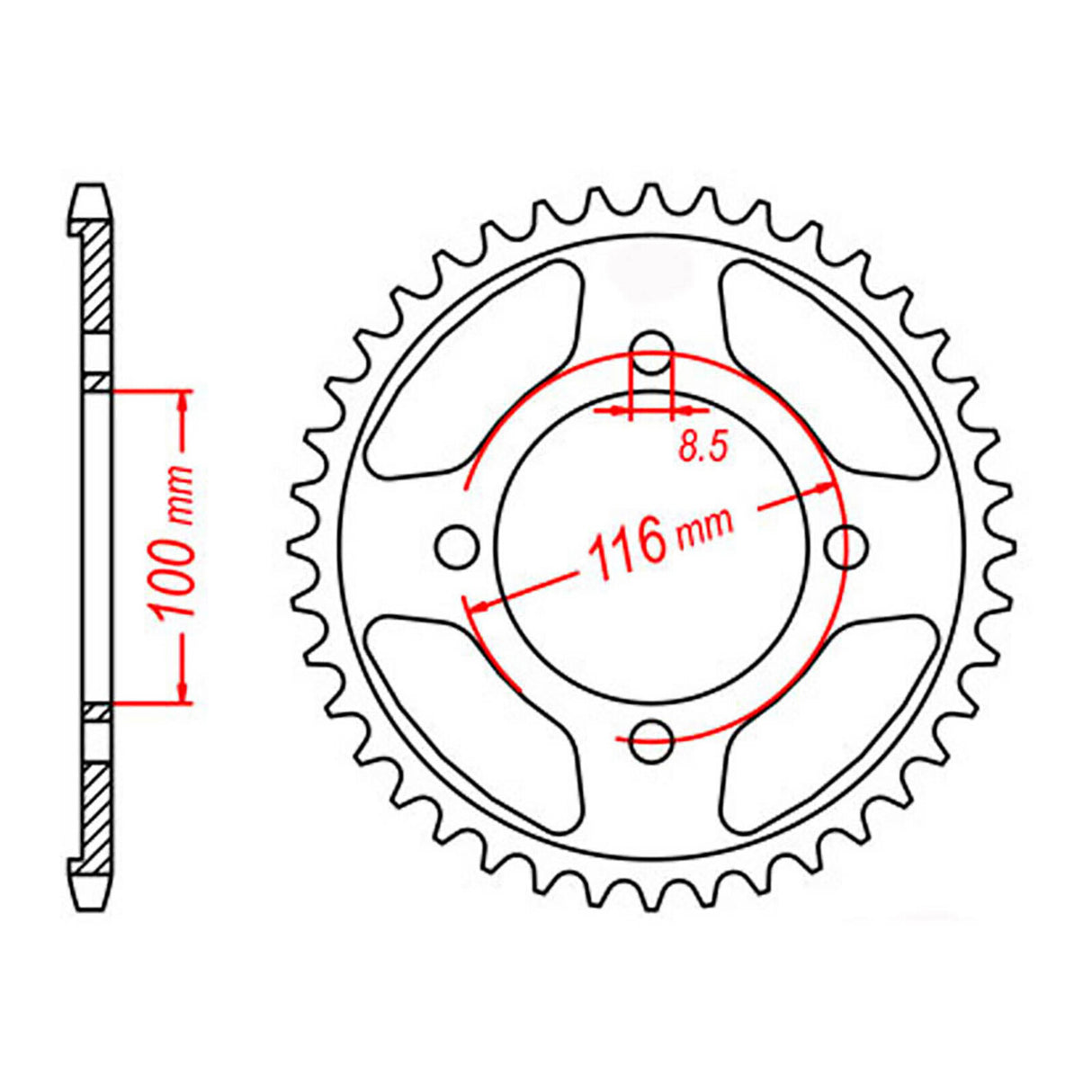 Sprocket Kit Kawasaki KLX140 Small Wheel - 428KRO 14/50