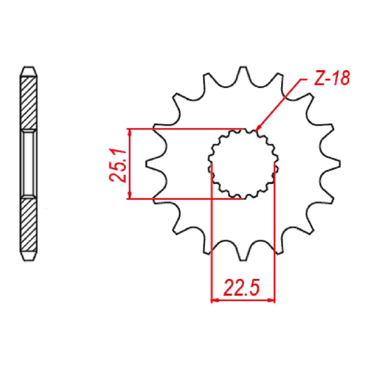 MTX 1185 Steel Front Sprocket #520