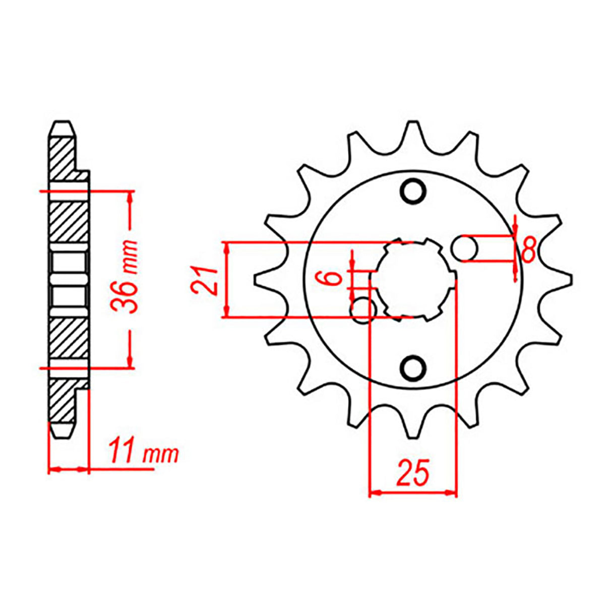 MTX 290 Steel Front Sprocket #525