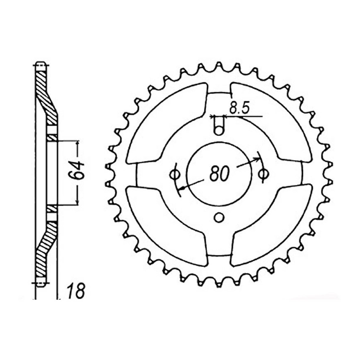 MTX 1925 Steel Rear Sprocket #428