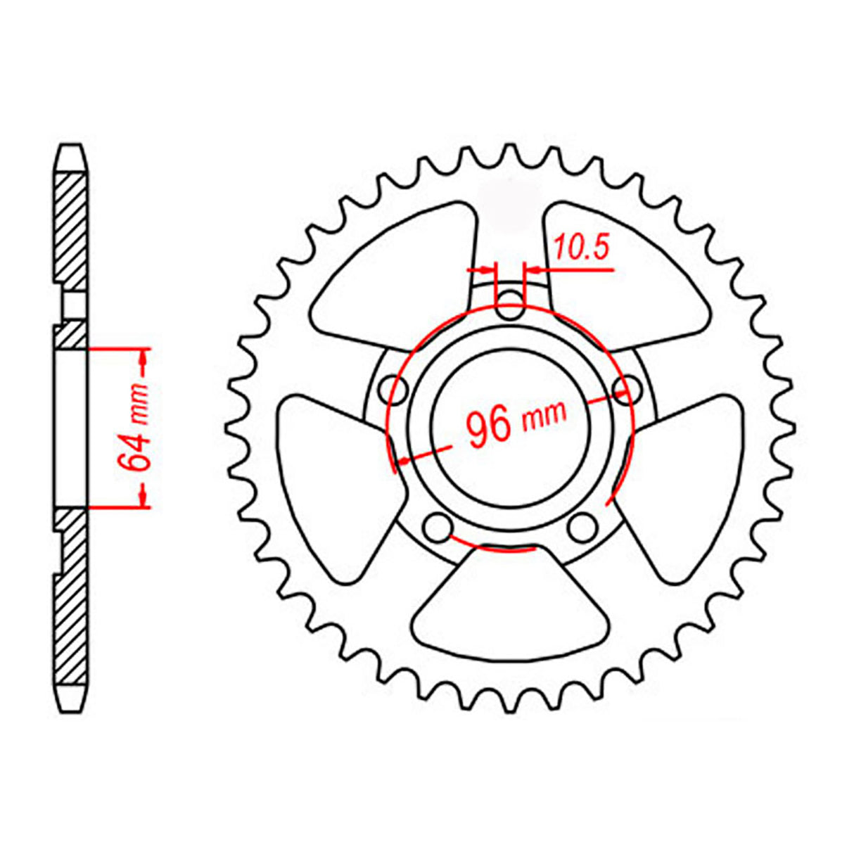 MTX 242 Steel Rear Sprocket #428