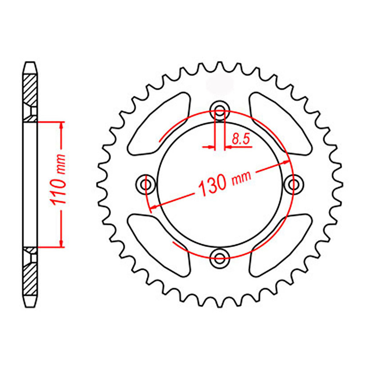 MTX 217 Steel Rear Sprocket #428
