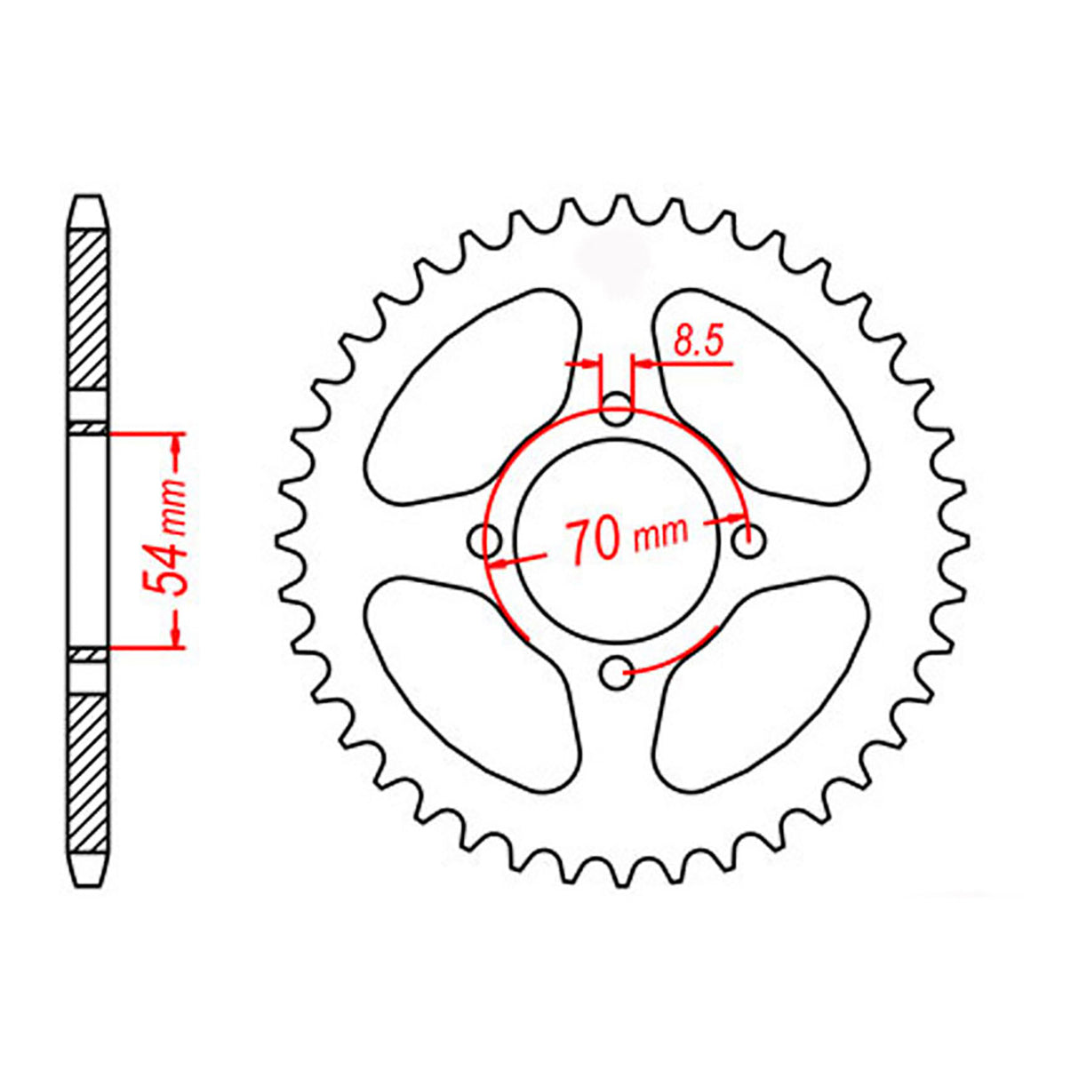MTX 257 Steel Rear Sprocket #420
