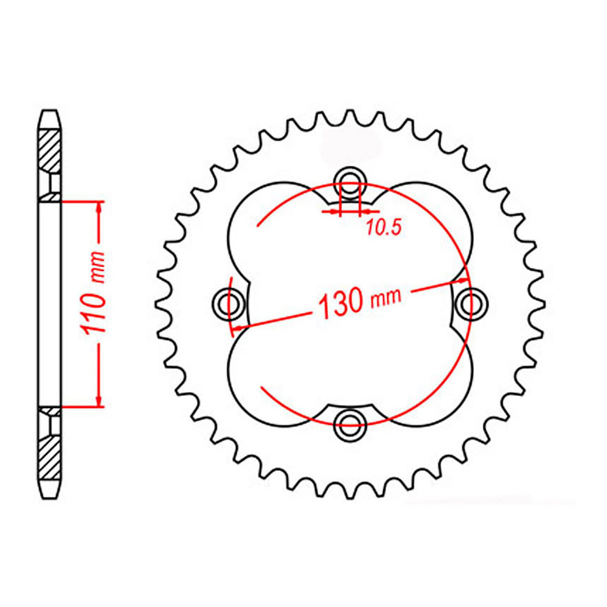 MTX 1350 Steel Rear Sprocket #520