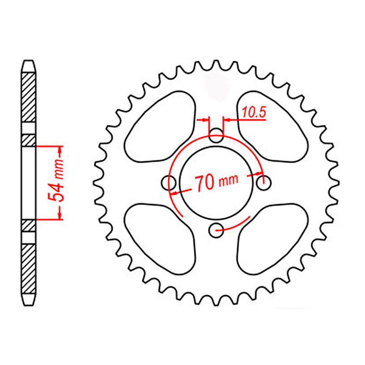 MTX 1206 Steel Rear Sprocket #428