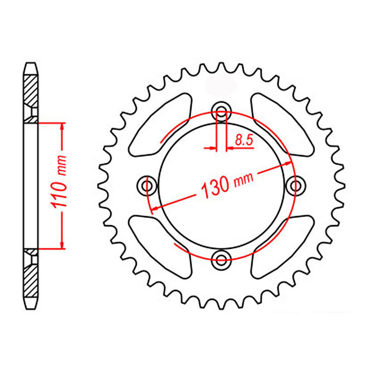 MTX 215 Steel Rear Sprocket #420