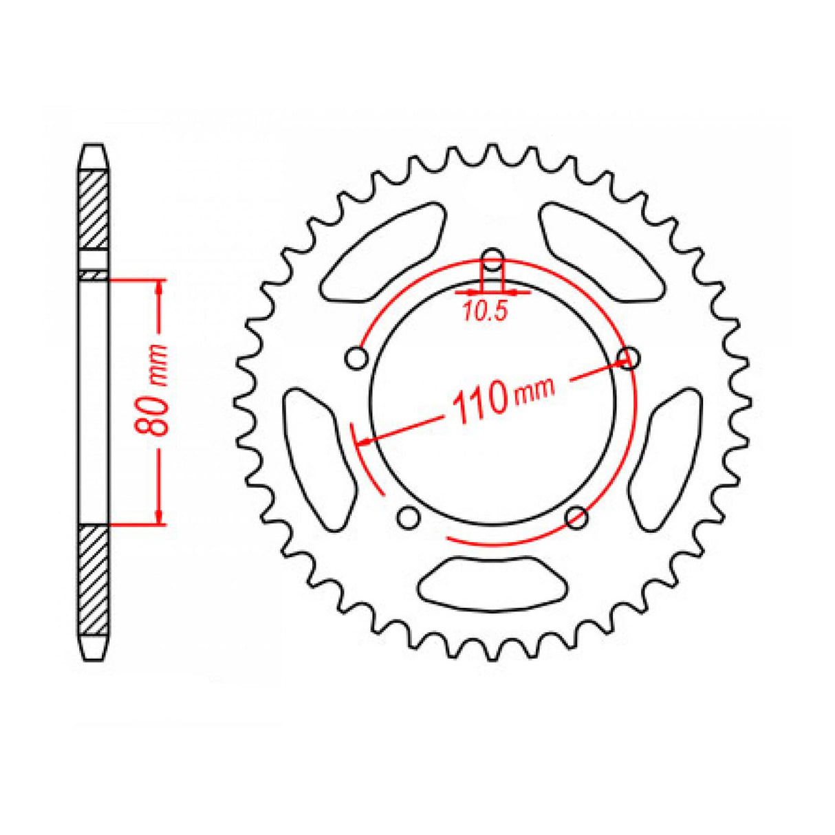 MTX 1075 Steel Rear Sprocket #520