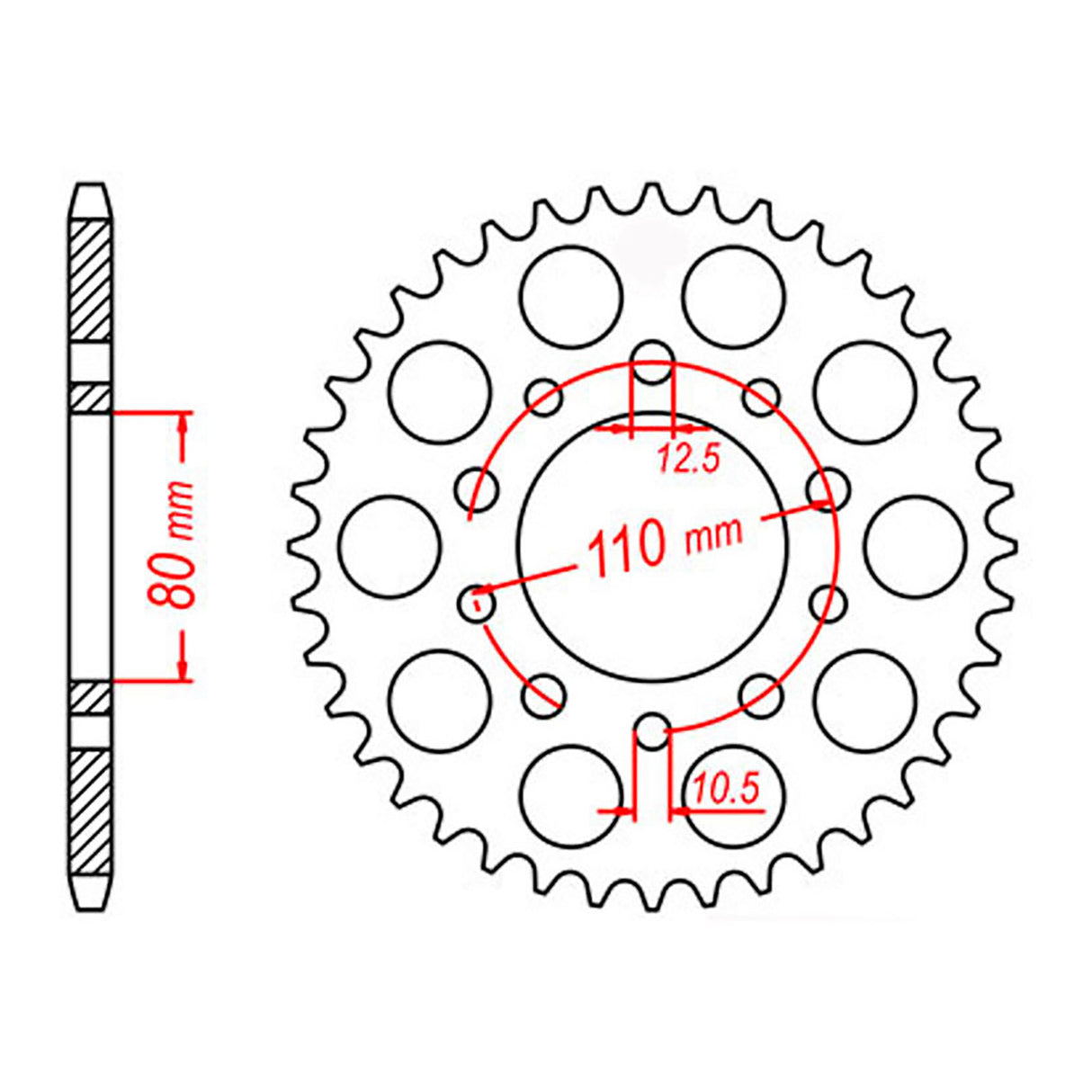 MTX 1332 Steel Rear Sprocket #525