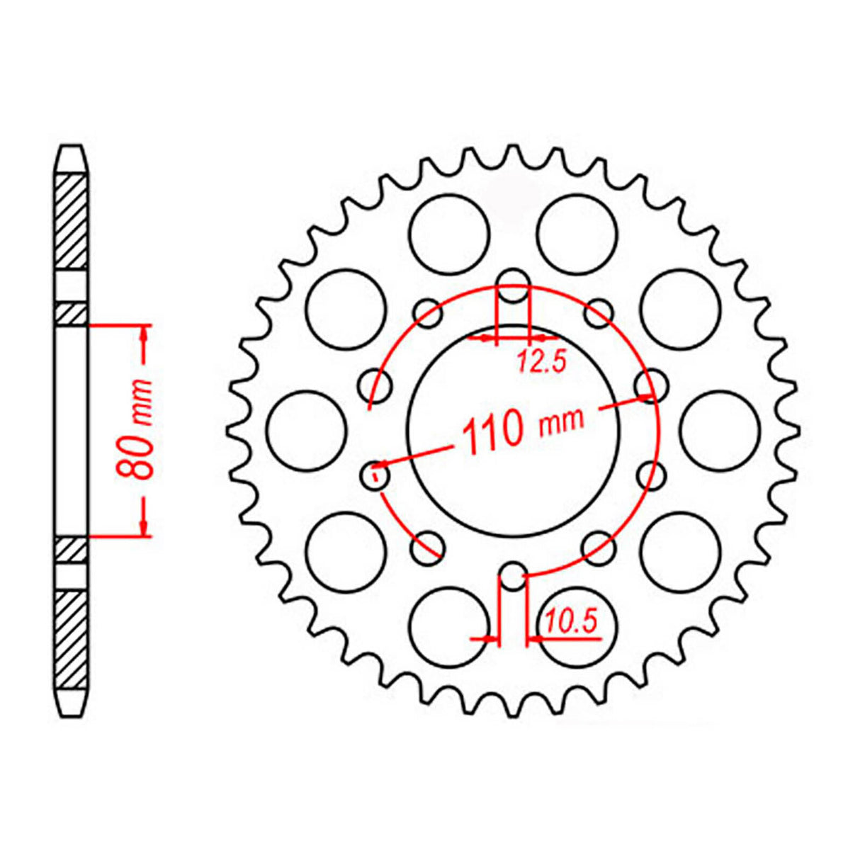 MTX 1332 Steel Rear Sprocket #525