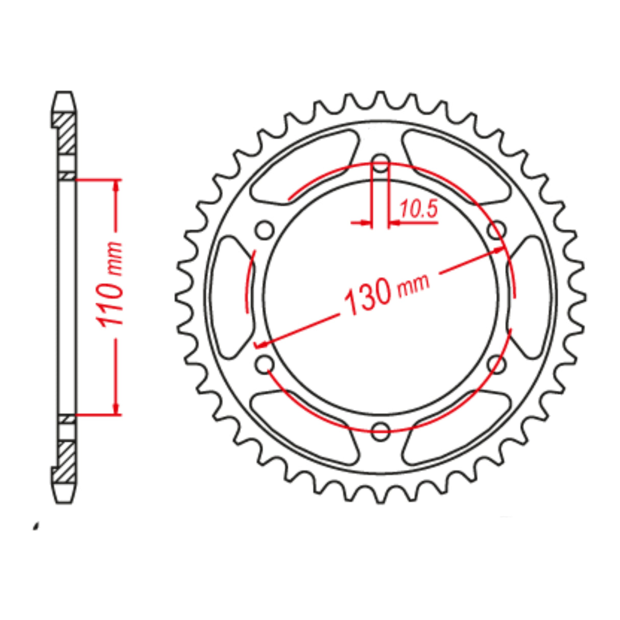 MTX 1876 Steel Rear Sprocket #525