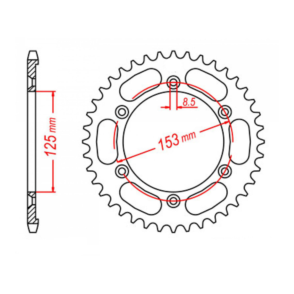 MTX 1258 Steel Rear Sprocket #428