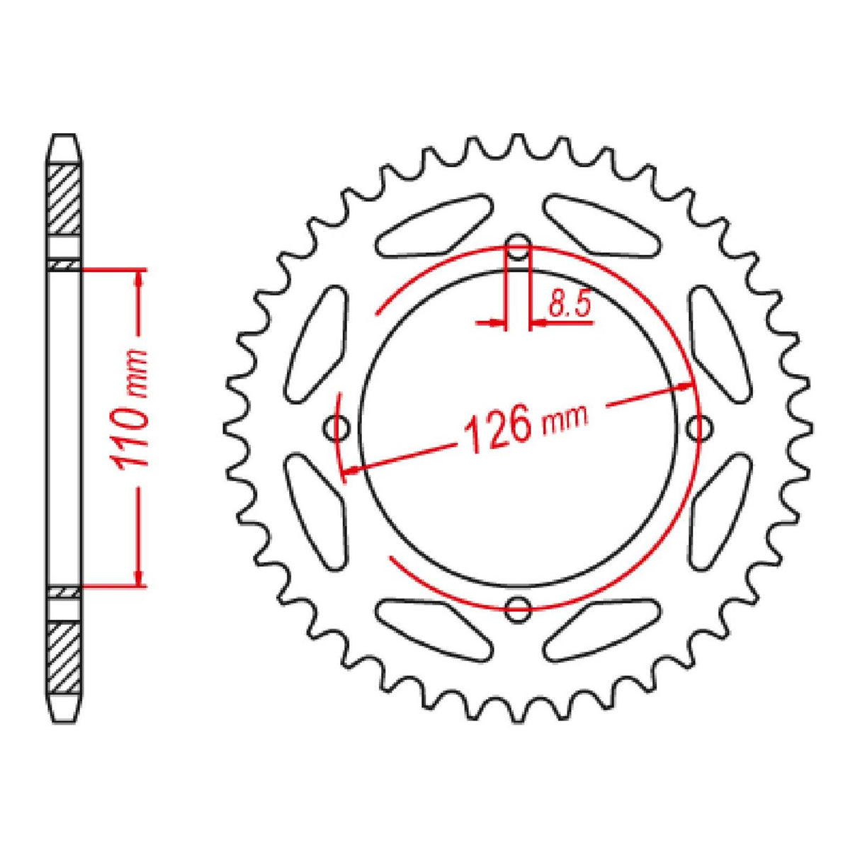 MTX 1466 Steel Rear Sprocket #428