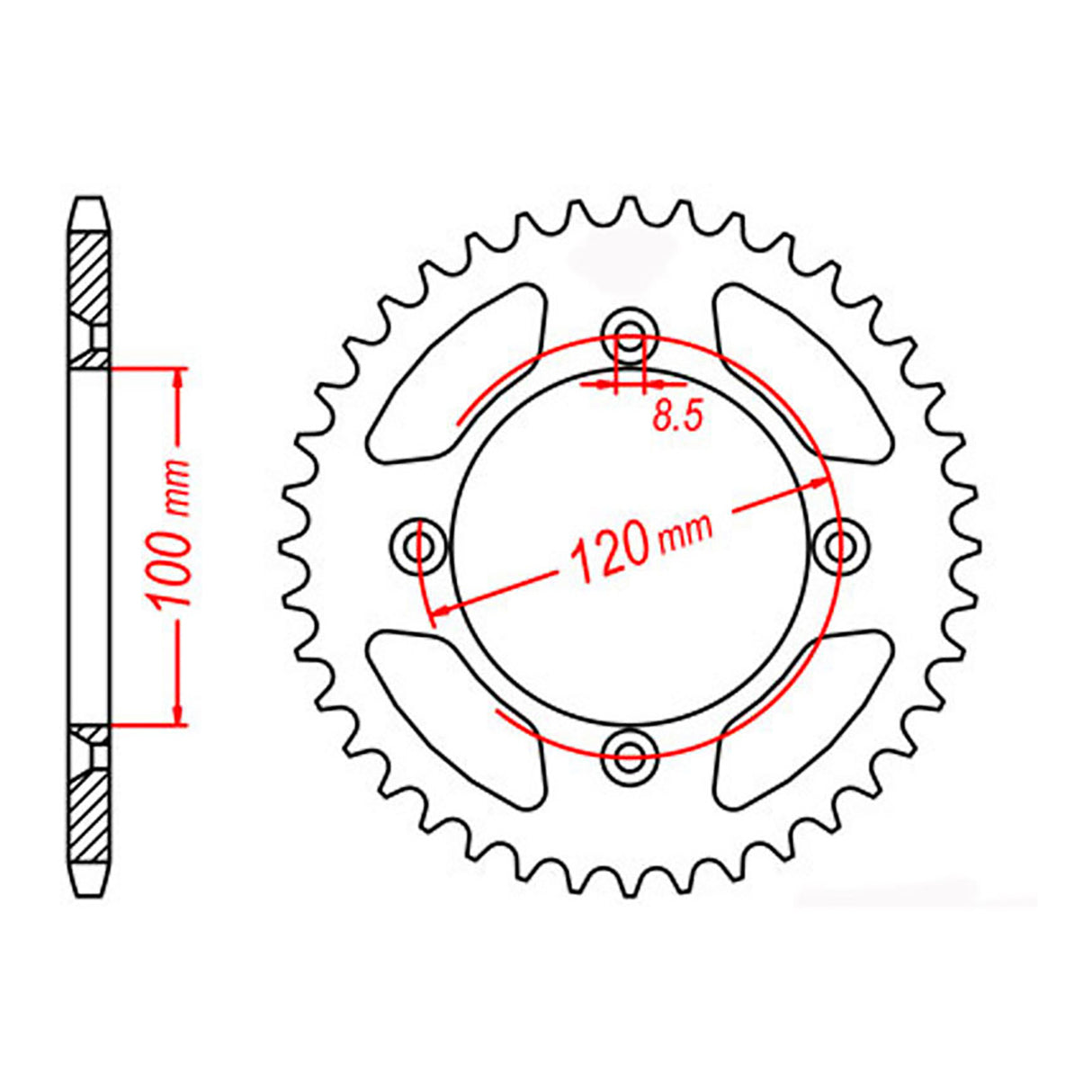 MTX 798 Steel Rear Sprocket #428