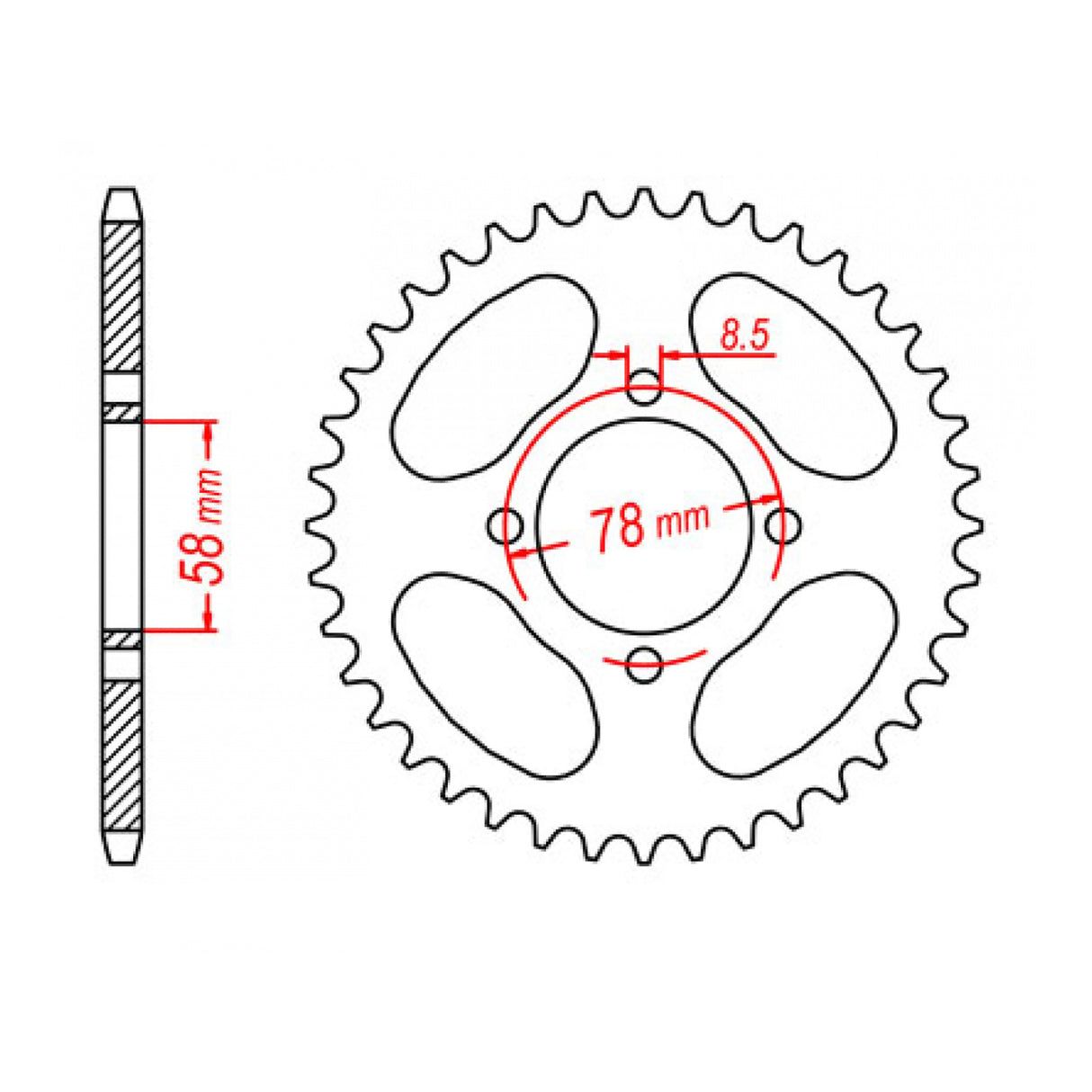 MTX 810 Steel Rear Sprocket #428
