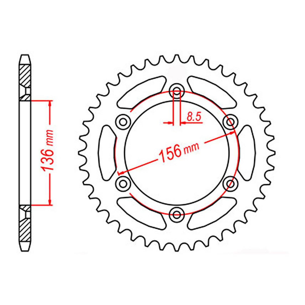 MTX 822 Steel Rear Sprocket #520