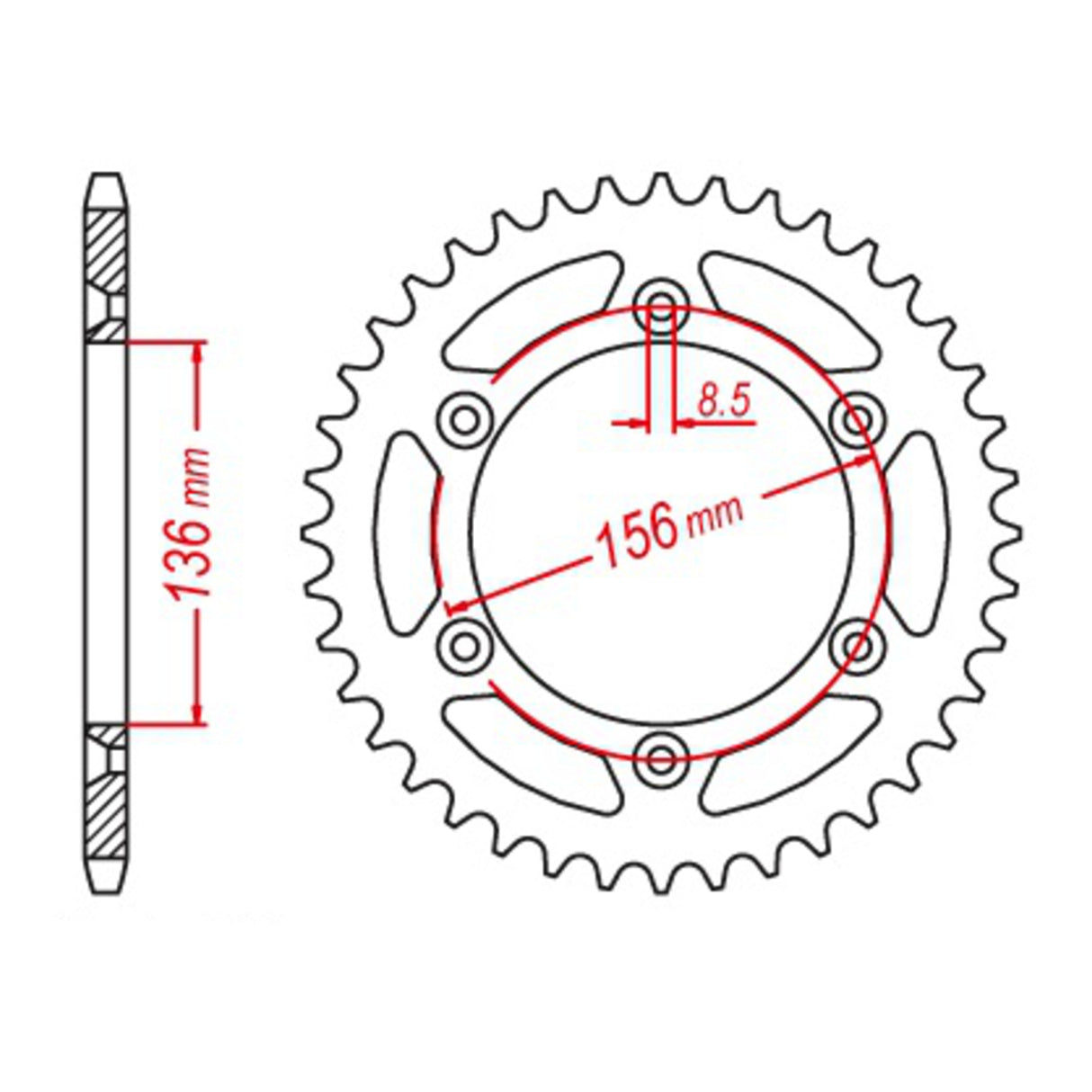 MTX 822 Hornet Lightweight Steel Rear Sprocket #520