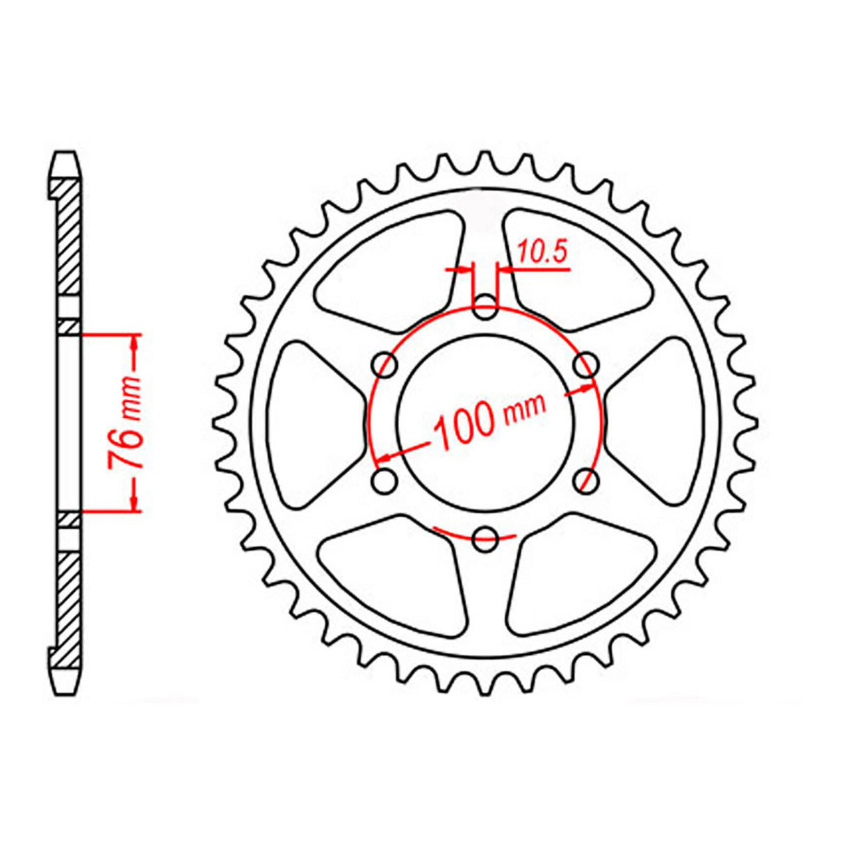 MTX 816 (2) Steel Rear Sprocket #530