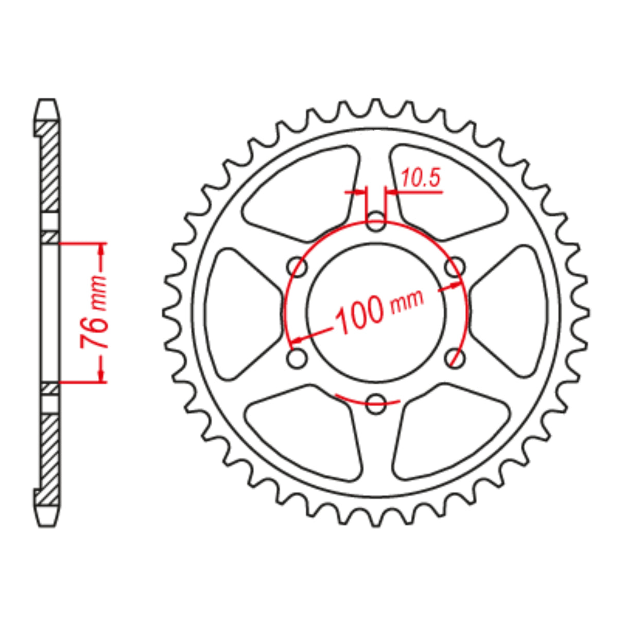 MTX 816 (2) Steel Rear Sprocket #530