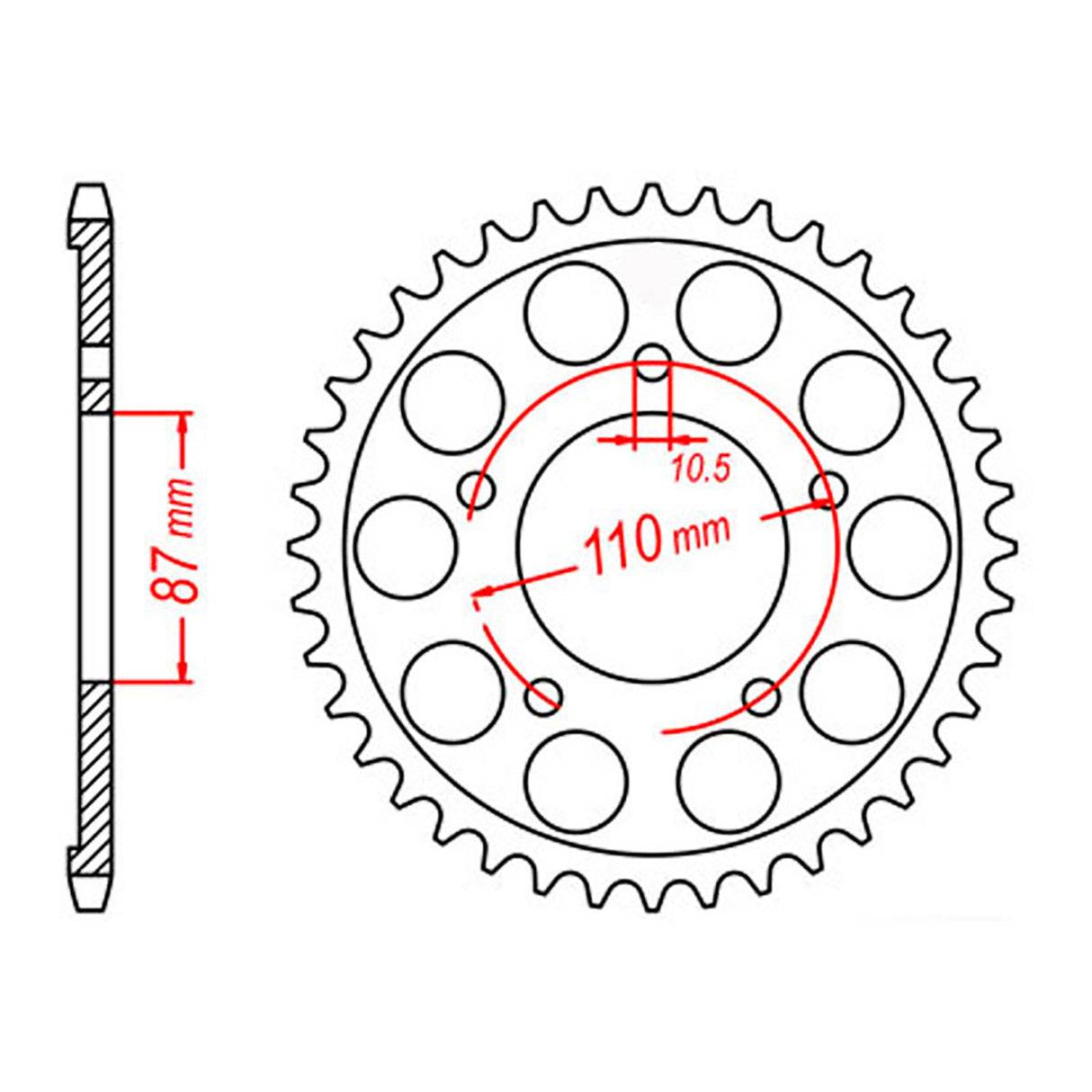 MTX 807 Steel Rear Sprocket #525