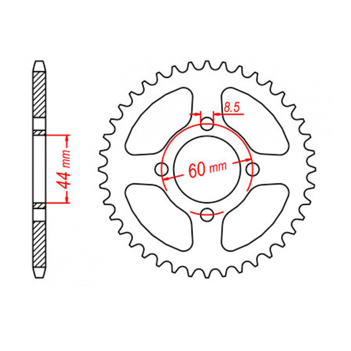 MTX 832 (2) Steel Rear Sprocket #420