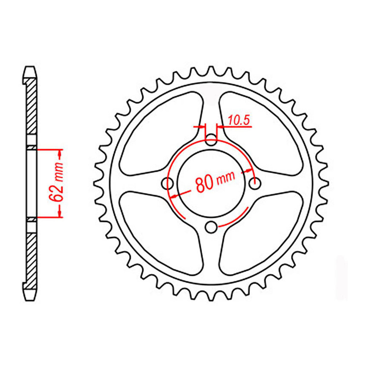 MTX 1843 Steel Rear Sprocket #428