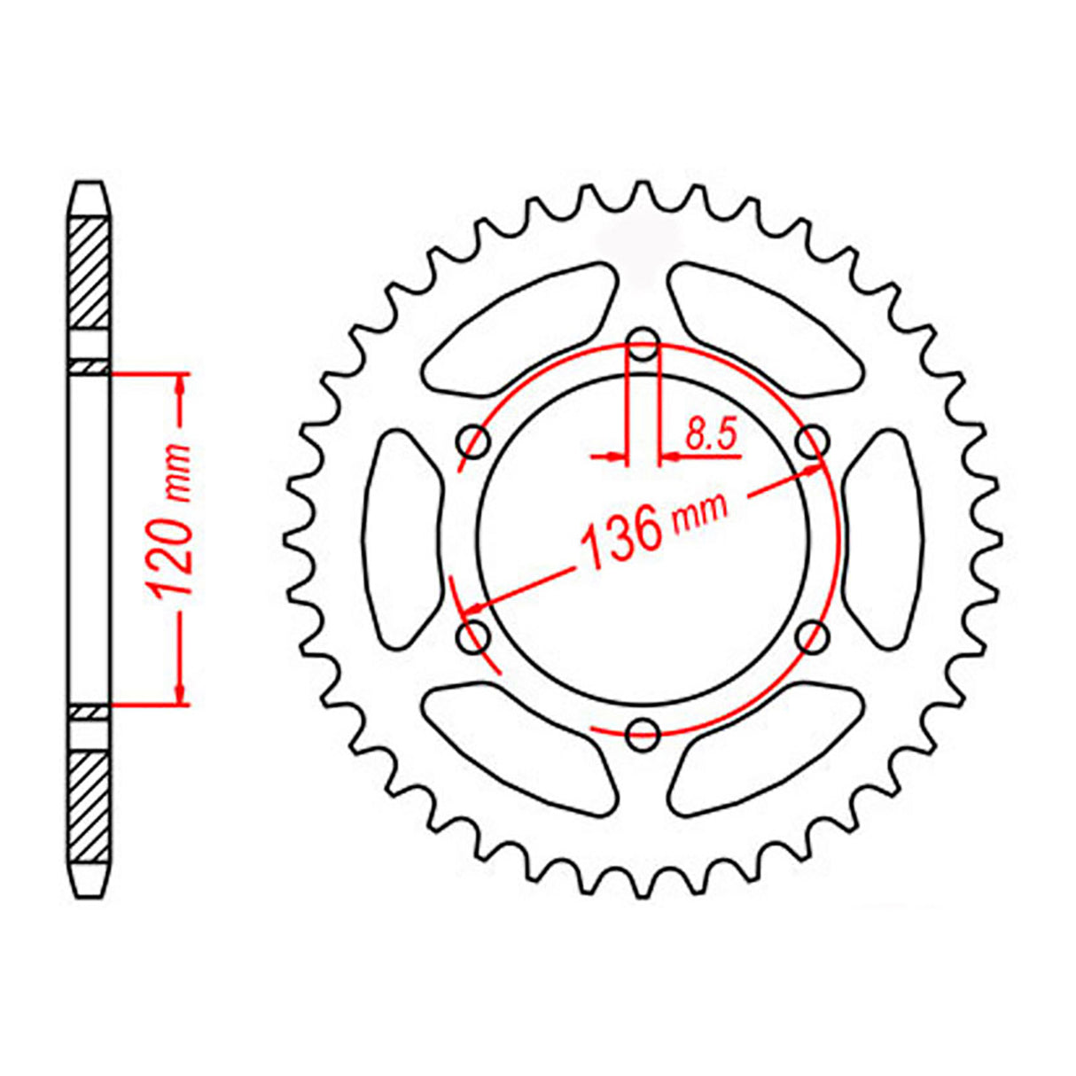 MTX 846 Steel Rear Sprocket #520