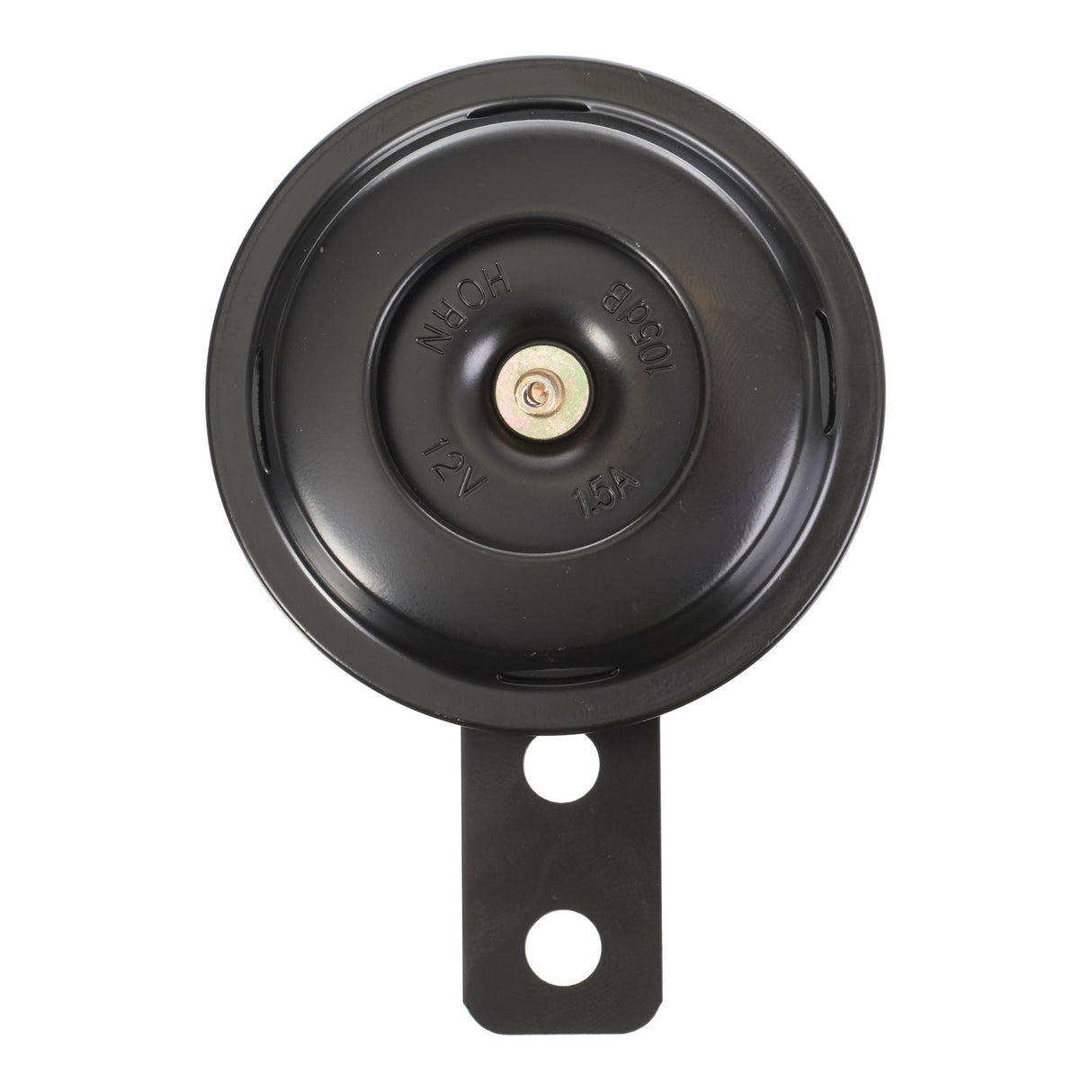 Whites 12v Horn - Round Black - 70mm Diameter - 110db