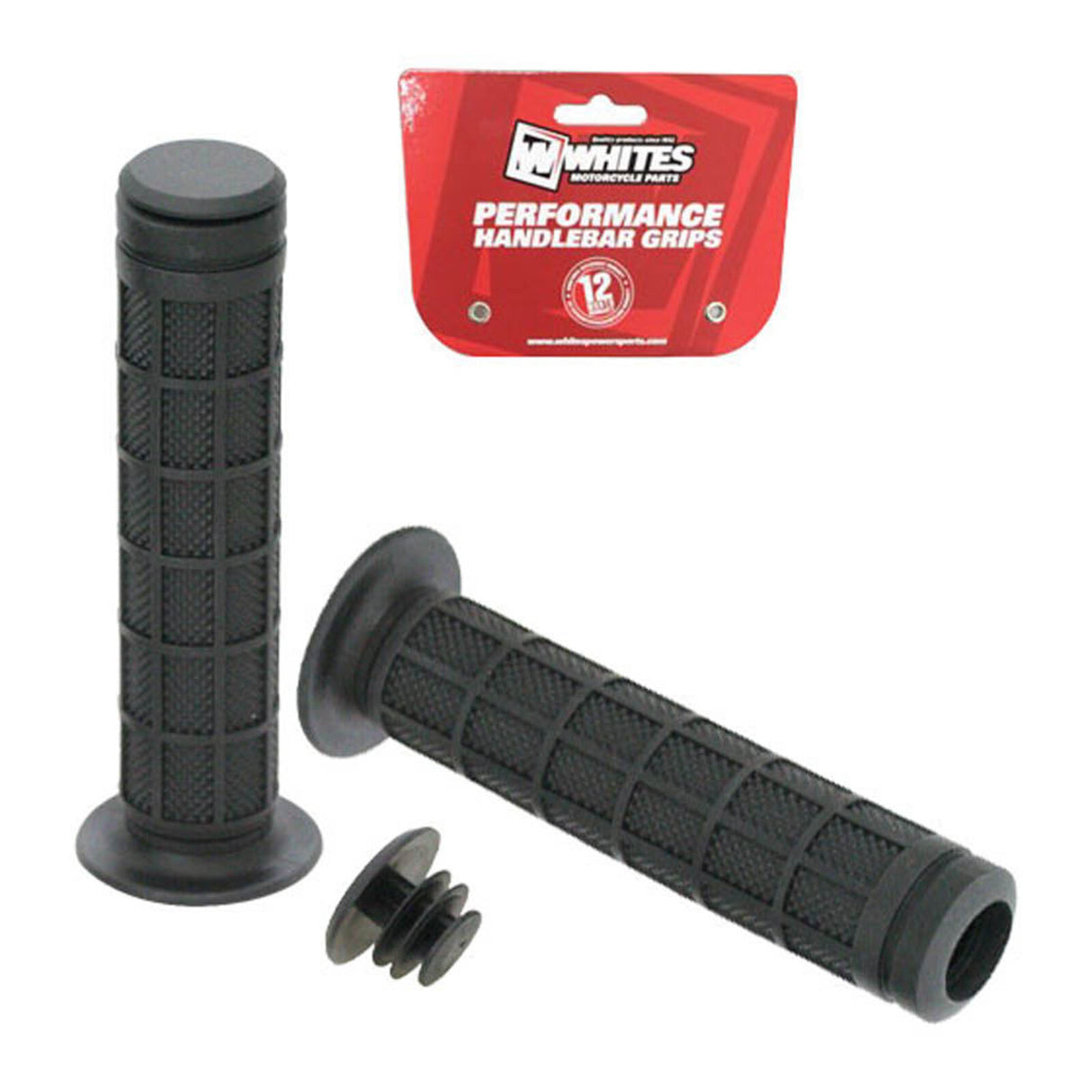 Whites ATV Full Waffle Grip Black 7/8 Both Sides - 130mm