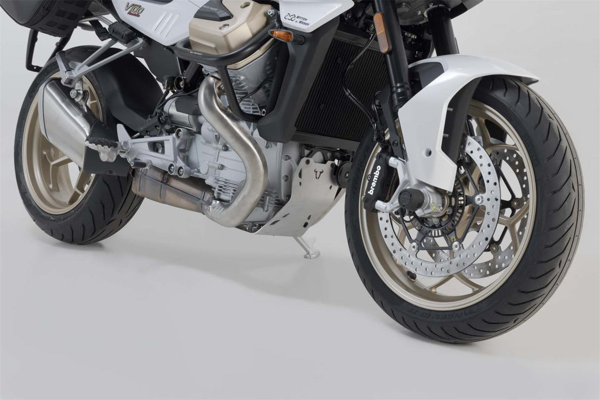 BASH PLATE SW MOTECH SILVER MOTO-GUZZI V100 MANDELLO 22-ON