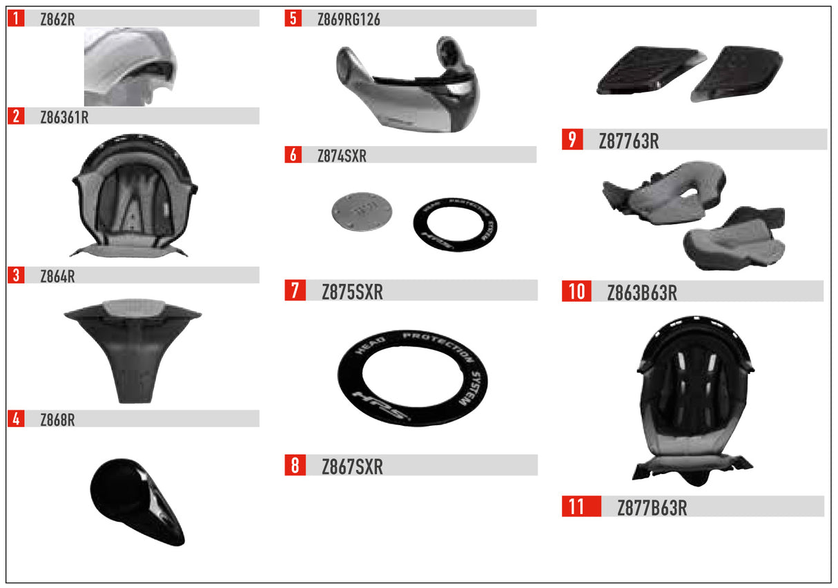 X.08 HELMET SPARES
