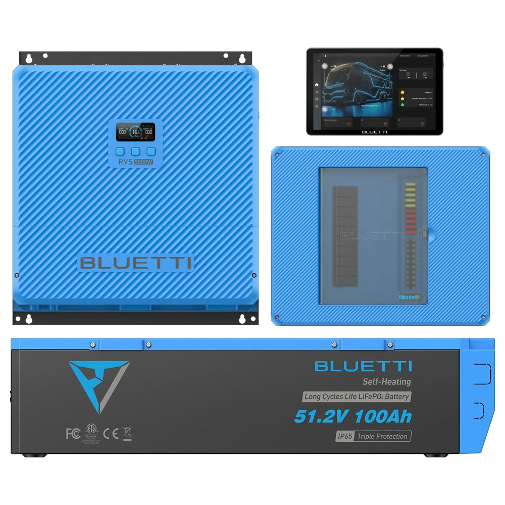 BLUETTI RV5 + B4810 + EPANEL + EPAD COMBO INCL. CABLES