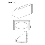 SPEAKER BOX 6" X 9" BLACK / GREY CARPET (PAIR)