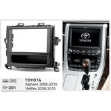 FITTING KIT TOYOTA ALPHARD , VELLFIRE 2008 - 2015 DOUBLE DIN (BLACK) (WITH TOYOTA SIDE TRIMS)
