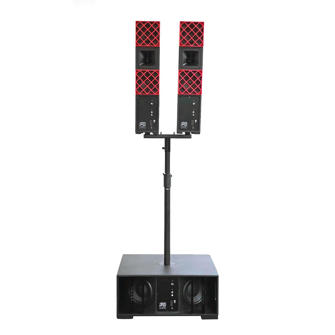 DILLINGER LABS DFA + DFB SPEAKER PAIR & SINGLE SUBWOOFER BATTERY POWERED WIRELESS PRO AUDIO KIT